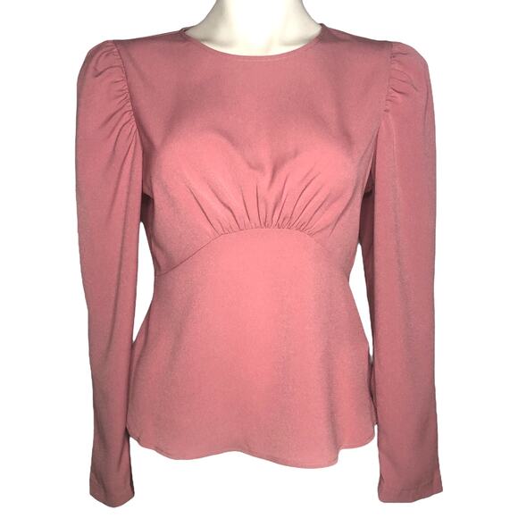 Express Mauve Seamed Puff Sleeve Top - Size Extra Small (XS) - Picture 2 of 10